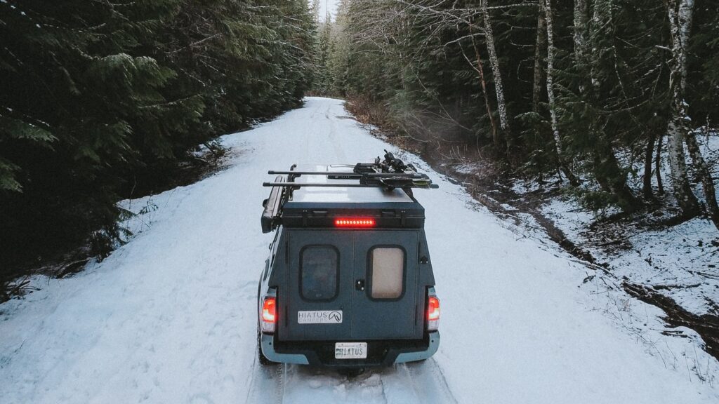Hiatus Camper setup for cold-weather adventure