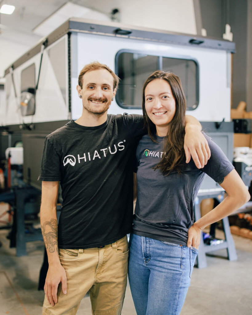 Erin and Tyler, founders and owners of Hiatus Campers